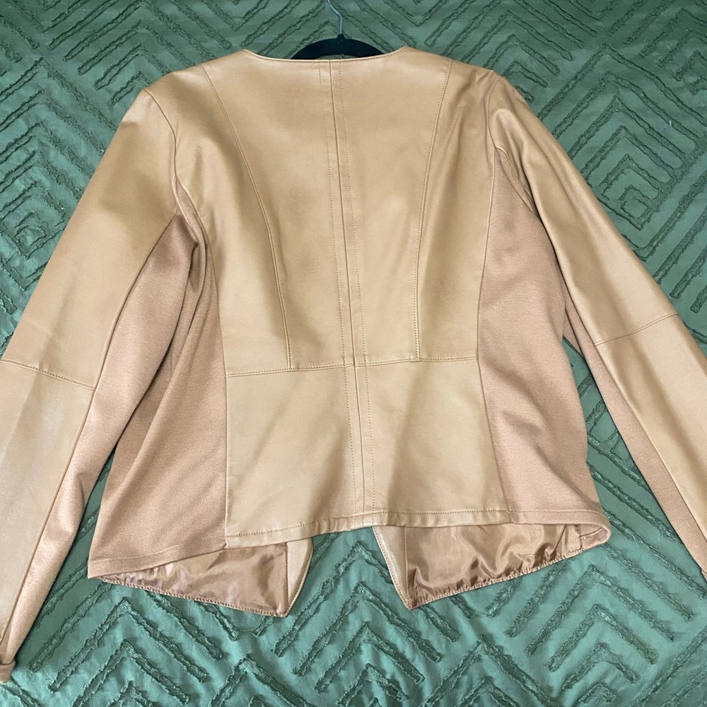 Ricki’s Tan Faux Leather Blazer Jacket - Picture 5 of 6